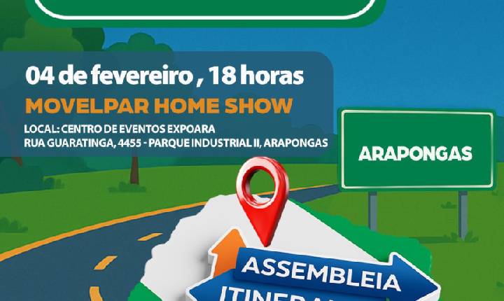 Arapongas receberá a primeira Assembleia Itinerante de 2026