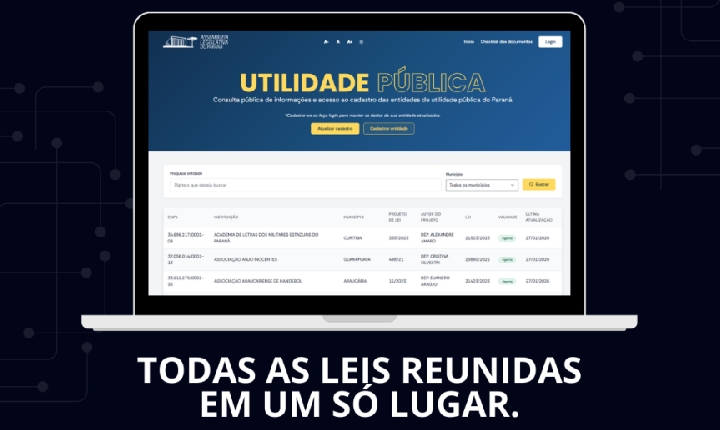 Plataforma da Assembleia Legislativa simplifica manutenção do Título de Utilidade Pública para entidades paranaenses