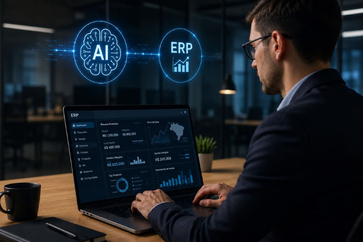 Uso de IA dobra em empresas brasileiras e impulsiona o ERP